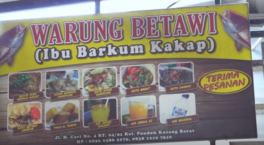 Warung Kepala Kakap Ibu Barkum di Bintaro Kuliner Betawi